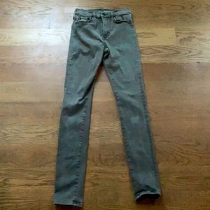 H&M shaping olive green stretch jeans